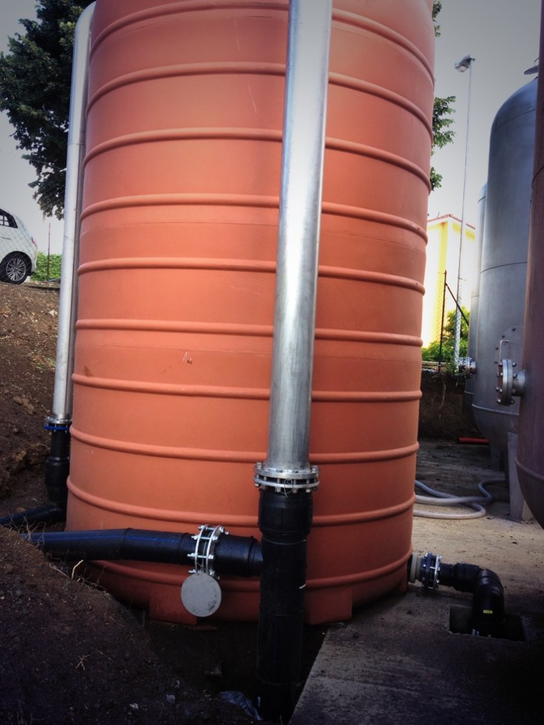 Serbatoio per l'acqua usata per i controlavaggi (risparmio acqua)