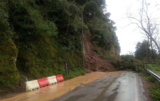 La frana alla Curva del Pizzo