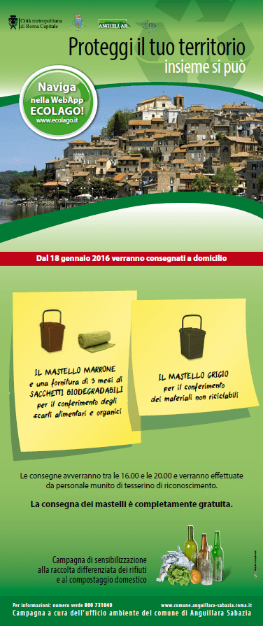 Avvio raccolta porta a porta per organico e residuo secco in Zona C