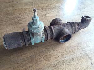 Il pezzo di tubazione rimosso